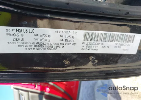 2015 Dodge Charger Se z USA, uszkodzony, nr VIN 2C3CDXFGXFH891406